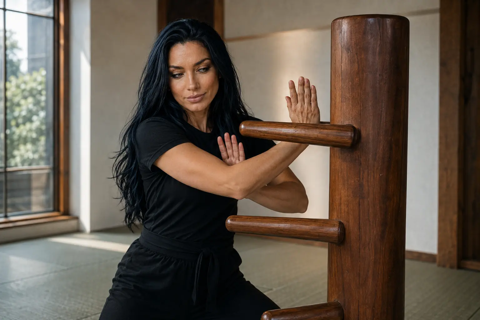 Emma practising Wing Chun